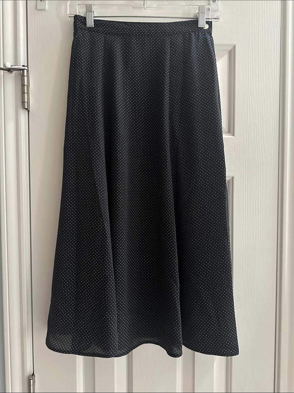 Y2K 2000s Liz Claiborne Black Midi Skirt Polka Dots SP Classic Minimalist Retro